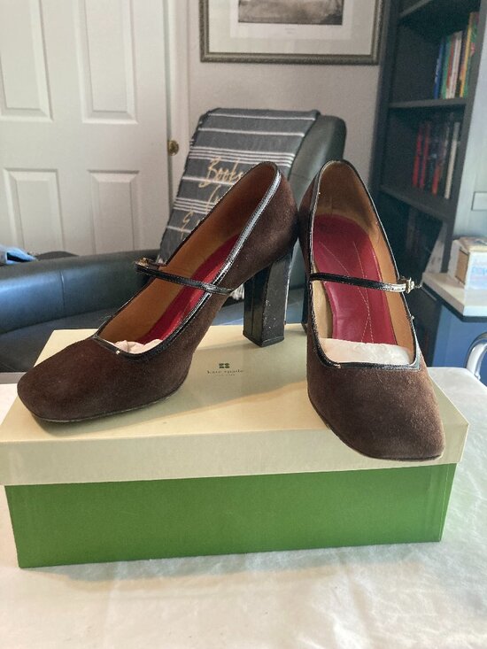 kate spade Shoes - Kate Spade - Trilby Heel - Elegant Chocolate Suede Mary Jane Heels Size 7.5M